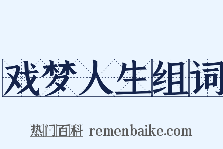 戏梦人生组词是什么意思的图片